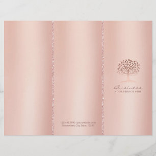 Roos van de bomen Goud-Logo Tri-Fold Spa Salon Bru