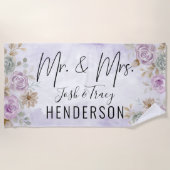 Roos van de waterverf Floral de heer en mevrouw C Strandlaken (Voorkant)