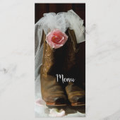 Roos van het land en Cowboy Boots Western Wedding  Menu (Voorkant)
