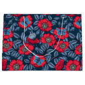 Roos van honden en vlinders, blauw en rood groot cadeauzakje (Voorkant)
