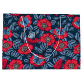 Roos van honden en vlinders, blauw en rood groot cadeauzakje (Achterkant)