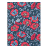 Roos van honden en vlinders, blauw en rood tafelkleed (Voorkant)