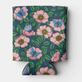 Roos van honden en vlinders blikjeskoeler (Voorkant)