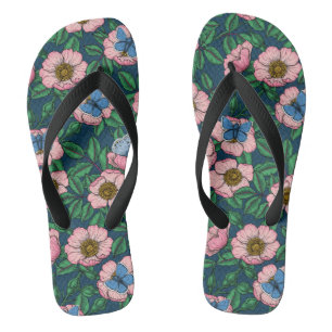 Roos van honden en vlinders teenslippers