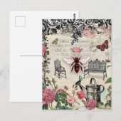 Roos van koningin Bee Garden Briefkaart (Voorkant / Achterkant)