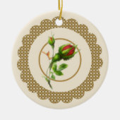 Roos van kool keramisch ornament (Voorkant)