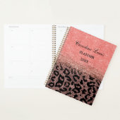 Roos van luipaard Gold Glitter 2023 Planner met na (Display)