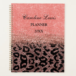 Roos van luipaard Gold Glitter 2023 Planner met na