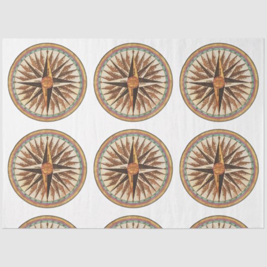 Roos van maritieme kompas tissuepapier (Voorkant)