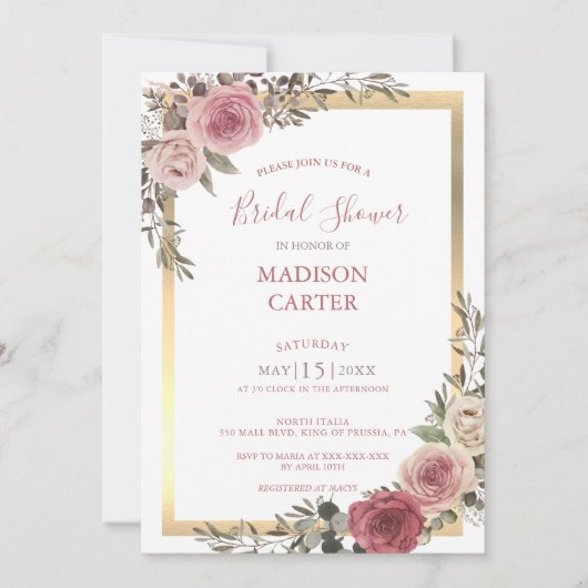 Roos van mosterd Floral Roos Gold Vrijgezellenfees Kaart (Voorkant)