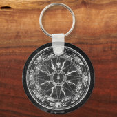 Roos van oude kompas (B&W) Sleutelhanger (Voorkant)