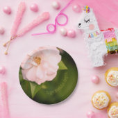 Roos van roze tuin papieren bordje (Feest)