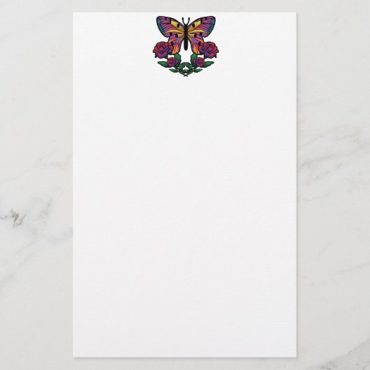 Roos van vlinder briefpapier (Voorkant)