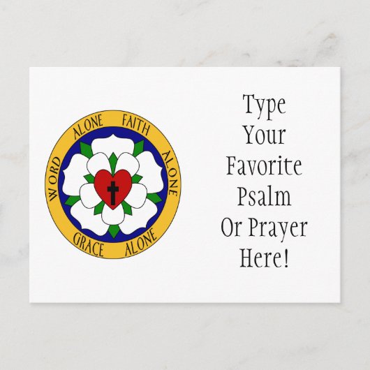 Roos van witte en groene luther briefkaart (Voorkant)