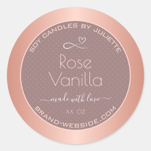Roos Vanilla Scented Cute Product Packaging Labels (Voorkant)