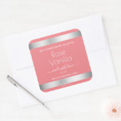 Roos vanille geur roze zilver soja kaarsen labels (Envelop)