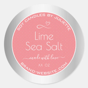 Roos vanille geur roze zilver soja kaarsen labels
