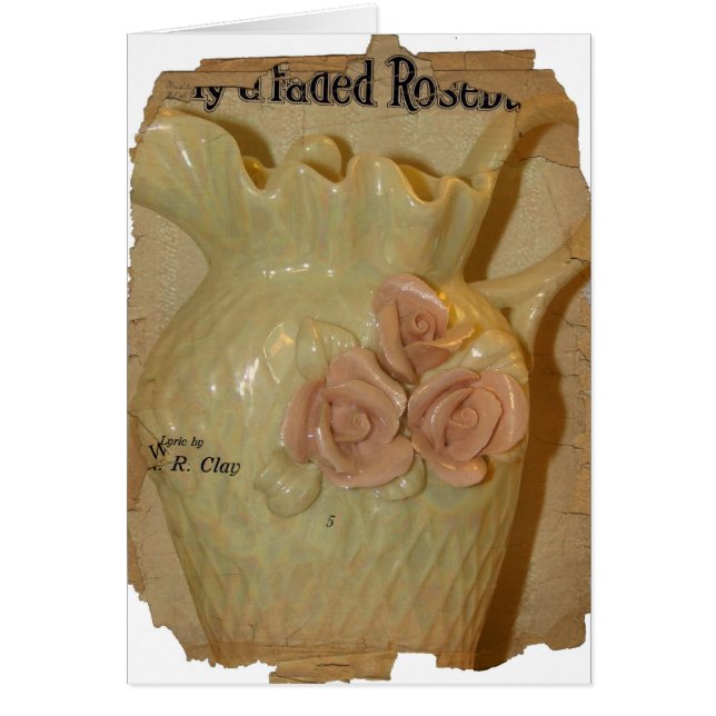 Roos Vase met papiertextuur (Voorkant)