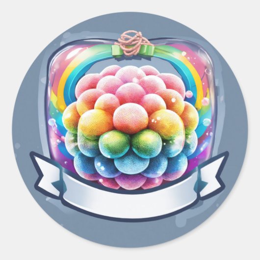 Roos-versierde boek stapel Sticker - grillig 2D (Voorkant)