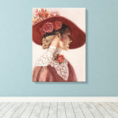 Roos Victoriaans Lady elegant decor kunst canvas p (Insitu (Houten vloer))