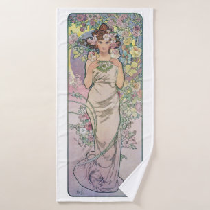 Roos (vier bloemen), Alphonse Mucha Badhanddoek