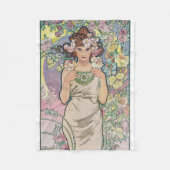 Roos (vier bloemen), Alphonse Mucha Fleece Deken (Voorkant)