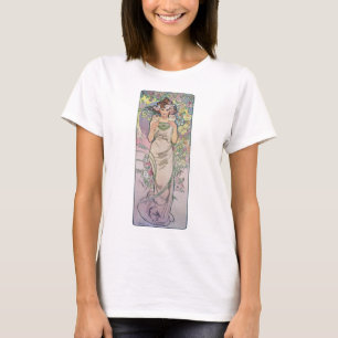 Roos (vier bloemen), Alphonse Mucha T-shirt