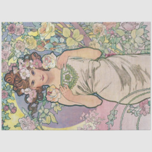 Roos (vier bloemen), Alphonse Mucha Tissuepapier