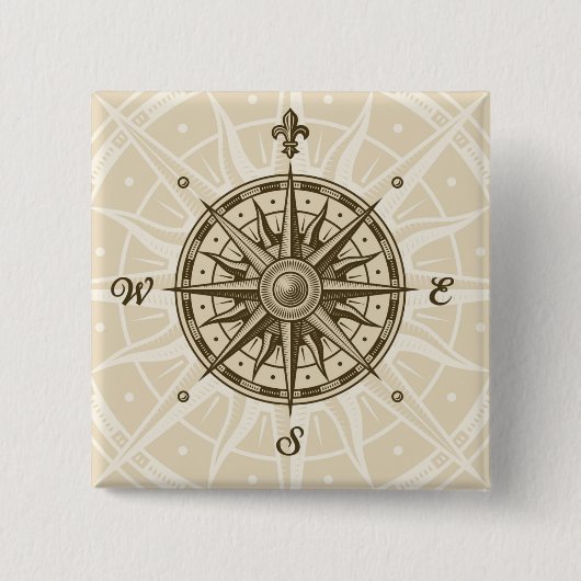  Roos Vierkante Button 5,1 Cm (Voorkant)