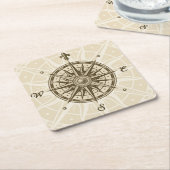  Roos Vierkante Kartonnen Onderzetter (Schuin)