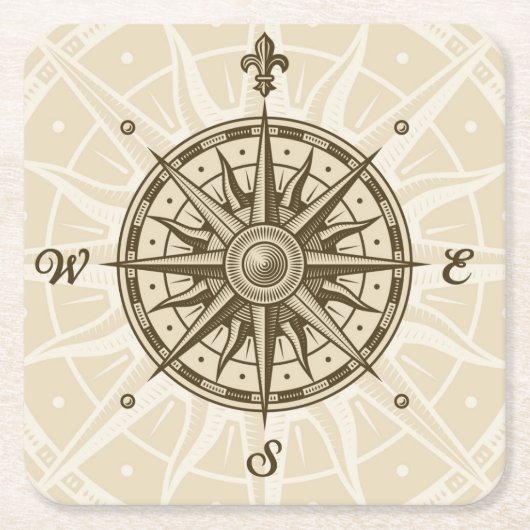  Roos Vierkante Kartonnen Onderzetter (Voorkant)