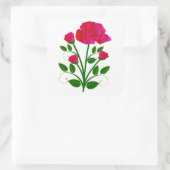 Roos Vierkante Sticker (Tas)