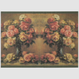 Roos Vloer Bouquet Gold Floral Tissuepapier