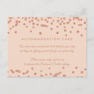 Roos voor accommodatie Gold Glitter Confetti Blush Briefkaart