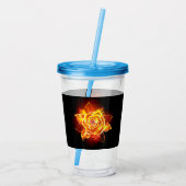 Roos voor bloei acryl drinkbeker (Achterkant)