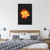 Roos voor bloei canvas afdruk (Insitu (Slaapkamer))