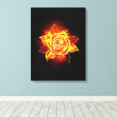 Roos voor bloei canvas afdruk (Insitu (Houten vloer))