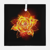 Roos voor bloei glas ornament (Achterkant)