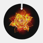 Roos voor bloei glas ornament (Achterkant)