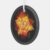 Roos voor bloei glas ornament (Voorkant links)