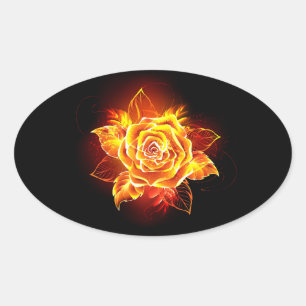 Roos voor bloei ovale sticker