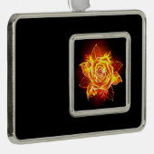 Roos voor bloei verzilverd kader ornament (Rechts)