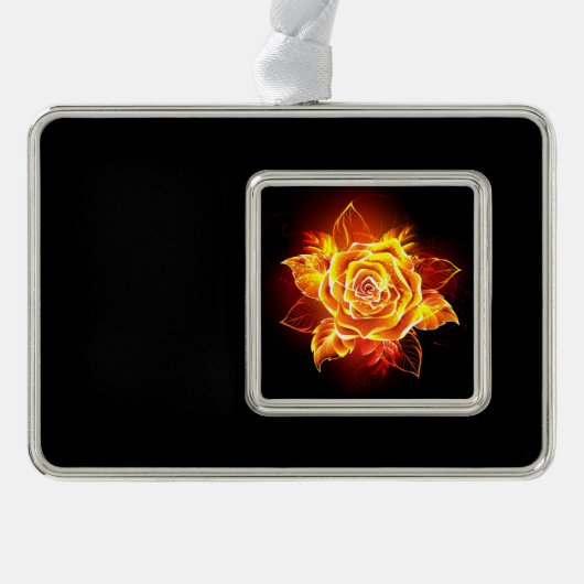 Roos voor bloei verzilverd kader ornament (Voorkant)