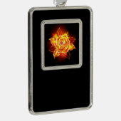 Roos voor bloei verzilverd kader ornament (Rechts)