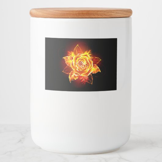 Roos voor bloei voedselcontainer etiket (Voorkant)