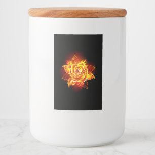 Roos voor bloei voedselcontainer etiket