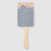 Roos voor Elegant Wedding Floral Waterverf Handwaaier (Voorkant)