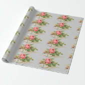 Roos voor het dragen van een duif cadeaupapier (Uitgerold)