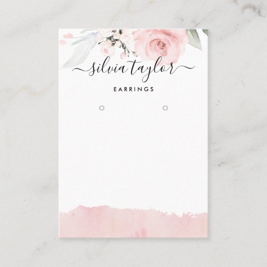 Roos voor kalligrafie Gold Floral Earring display  Visitekaartje (Voorkant)