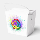 Roos voor kleurrijke regenboog bedankdoosjes (Achterkant)